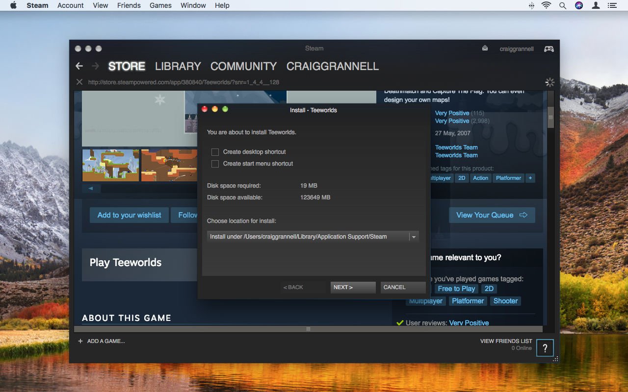 system requirements for steam on mac