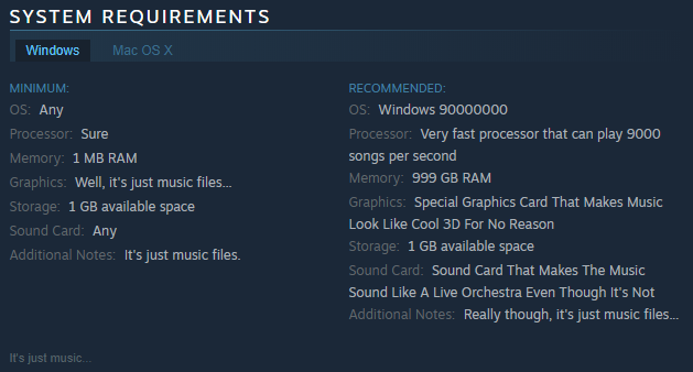 system requirements for steam on mac